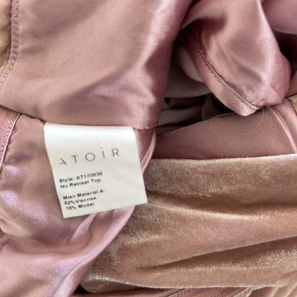 Atoir Pink Velvet Crop Wrap Top Size 2 (XS) NWOT No Retreat - Picture 5 of 8
